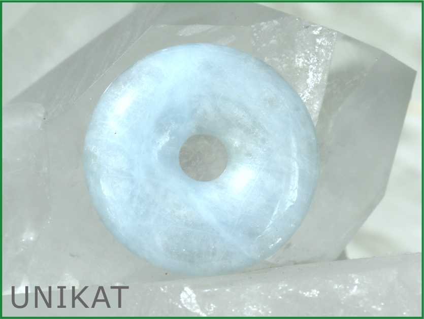 Aquamarin Donut 40 mm - Unikat 02